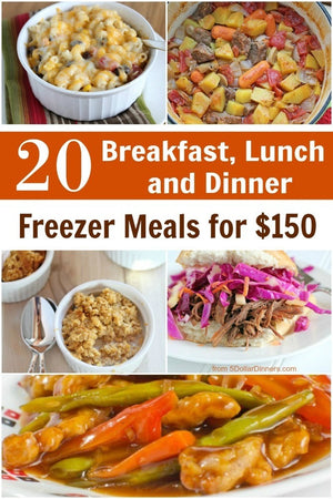 20 breakfast lunch and dinner freezer meals for $150