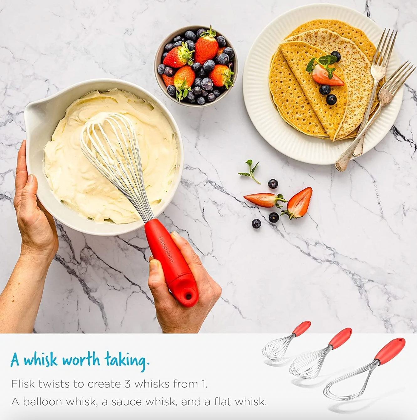 FLISK - 3-n-1 Balloon, Sauce & Flat Whisk - Erin Chase Store
