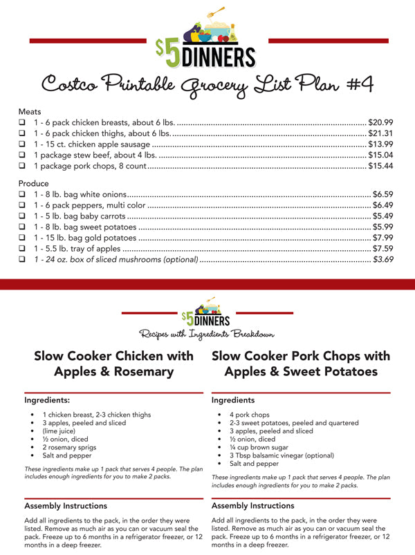 20 Meals for $150 - Slow Cooker Freezer Packs #1 - Erin Chase Store