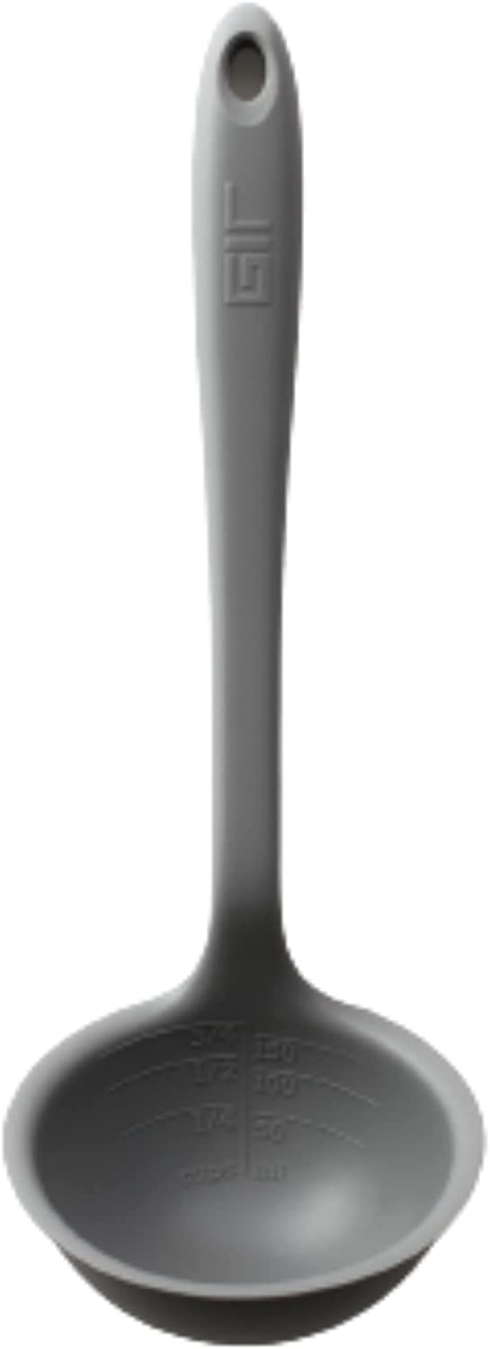 Tablecraft H3900GY 5 oz. High Heat Gray Flexible Silicone Ladle with 10  3/4 Handle